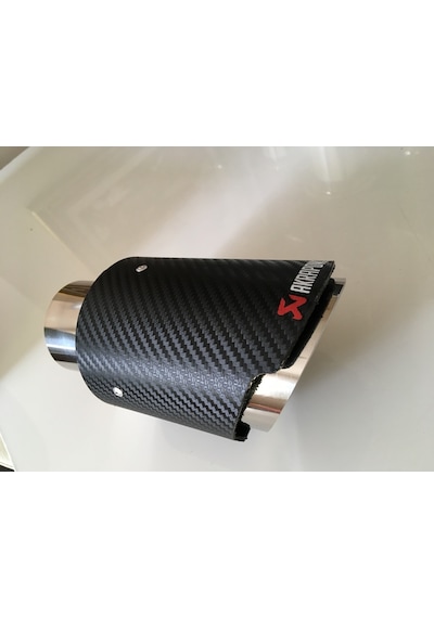 Akrapoviç Logolu Karbon Desenli Krom Egzoz Ucu Giriş 60mm Çıkış 9