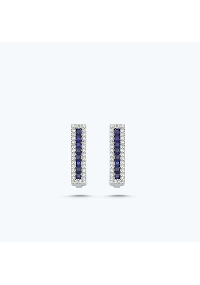 Altınbaş Pırlanta Safir Küpe Nd980s-14k Beyaz