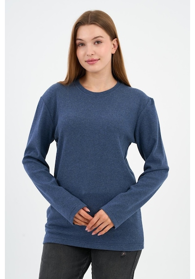 Alexander Gardi Bisiklet Yaka Likralı Uzun Kollu Kaşkorse Sweatshirt Wk25588 Melanj