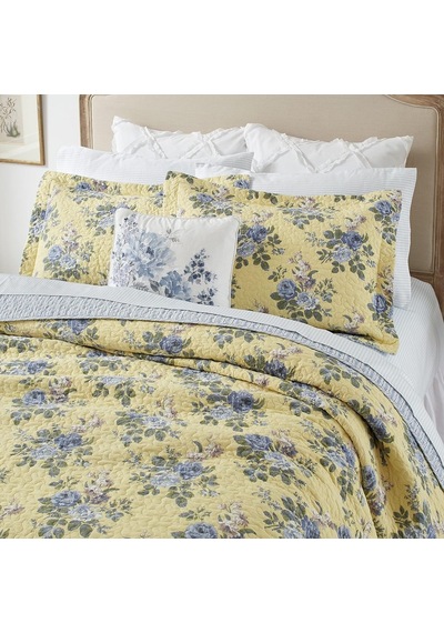 Laura Ashley Linley Yorgan Takımı, King Boyut Nevresim Takımı Sarı 96x108