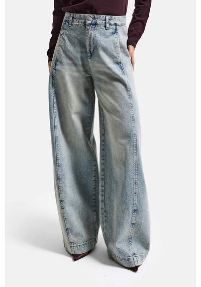 Itsbasic Kadın T.kot Rengi 4s6-65 Süper Palazzo Fit Yandan Cepli Denim Jean
