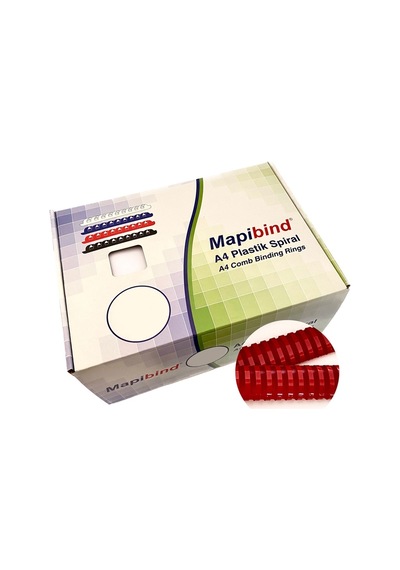 Mapibind 51mm Plastik Spiral Kırmızı 50 Ad