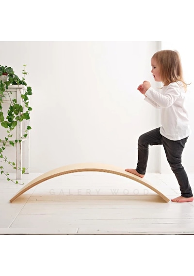 Galerywood Denge Tahtası, Balance Board, Doğal Ahşap Çocuk Oyuncak, Spor Ekipmanı, Eğitici Oyuncak Ahşap