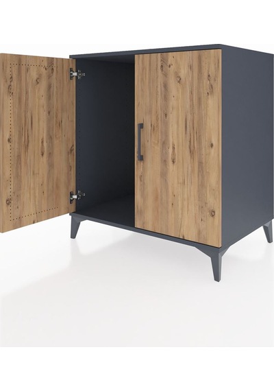 Kronos Şifonyer 2 Kapaklı 88x59x96 Antrasit-çam Antrasit