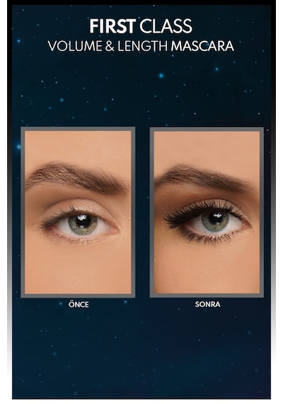 Note Cosmetique First Class Hacim ve Uzatma Etkili Maskara - Siyah