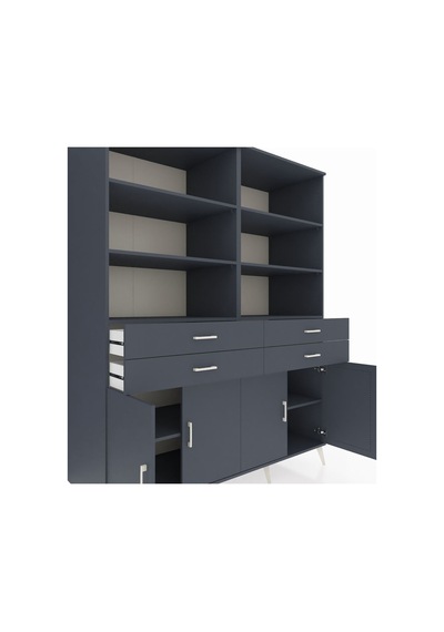 Kronos Gardrop 8 Raflı 4 Çekmeceli 4 Kapaklı 176x59x221 Antrasit-antrasit Antrasit Kronos Gardrop 8 Raflı 4 Çekmeceli 4 Kapaklı 176x59x221 Antrasit-antrasit Antrasit
