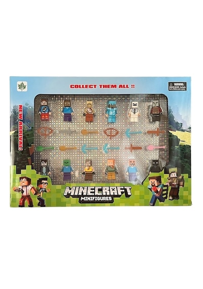 Minecraft Karakterler 12 Figürlü Tam 24 Parça Figür Boyutları 4 C