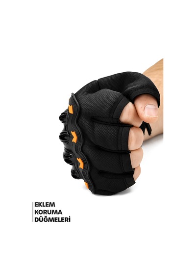 Xmlbayiciniz Tr M Beden Korumalı Kesik Yarım Motosiklet Eldiveni Unisex Bisiklet Motorcu Eldiveni Siyah 116 Genel