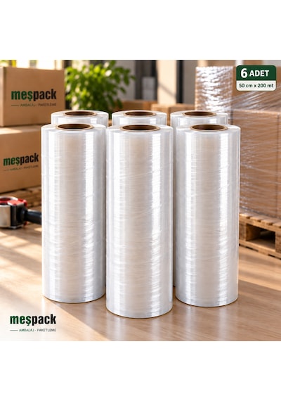 Streç Film 17 Mikron 50 Cm 200 Mt 6 Adet 50x200