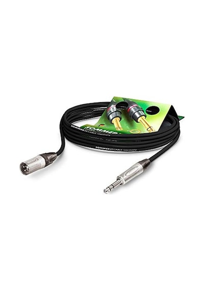 Mikrofonkabel Stage 22 Yüksek Esneklik Xlr Erkek 3-kutuplu Neutrik Nc3mxx / 6,3 Mm Stereo Fiş Neutrik Np3x, Siyah Kablo, Almanya'da Tarafından Üretilmiştir 1m