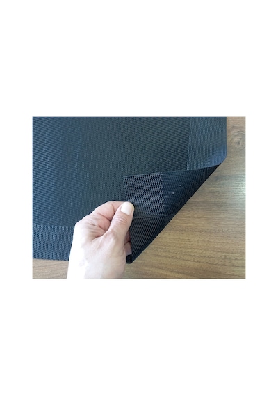 6 Kişilik Pvc Amerikan Servis Supla Seti - 30x45cm Siyah