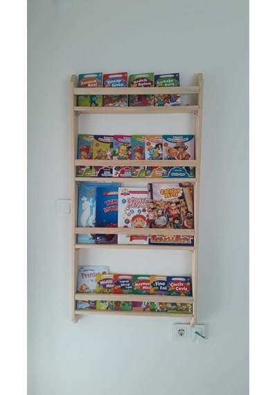 Ahşap Montessori Ahşap Duvar Rafı Dekoratif Raf 120 Cm Doğal