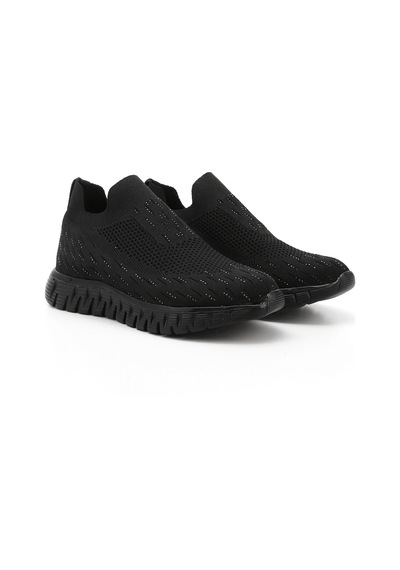 Gönderi(R) Gönderi R Siyah Triko Taşlı Memory Foam Tabanlıklı Comfort Sneaker Siyah