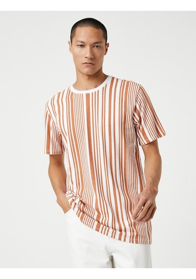 Koton Basic Tişört Bisiklet Yaka Kısa Kollu Kahverengi Çizgili 3Sam10011Hk 3Sam10011Hk01N Kahverengi Koton Basic Tişört Bisiklet Yaka Kısa Kollu Kahverengi Çizgili 3Sam10011Hk 3Sam10011Hk01N Kahverengi