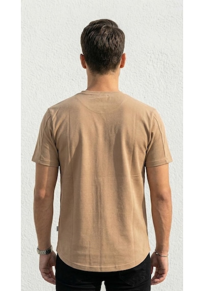 Plus Scorpion Erkek Slim Fit Basic Tişört Esnek, Terletmeyen Pike Dokulu Kumaş Taş