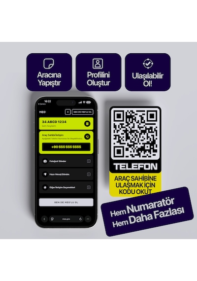 Karekodlu Araç Numaratörü - Araç İçi Park Telefon Numarası
