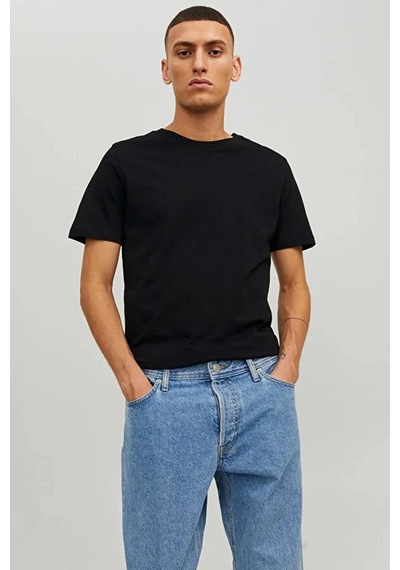 Jack & Jones Jack&jones 12156101 0 Yaka Erkek Basic Tshirt - Siyah SIYAH