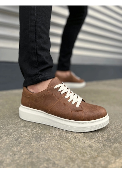 Mevese Tsoob Bağcıklı Cilt Erkek Günlük Rahat Taban Sneaker Ayakkabı - Taba Beyaz Taba - Beyaz Mevese Tsoob Bağcıklı Cilt Erkek Günlük Rahat Taban Sneaker Ayakkabı - Taba Beyaz Taba - Beyaz