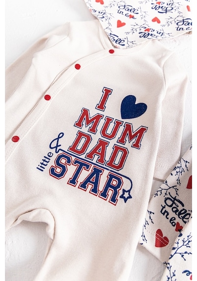 Babymod I Love Mum & Dad Baskılı 2'Li Bebek Tulum Takım