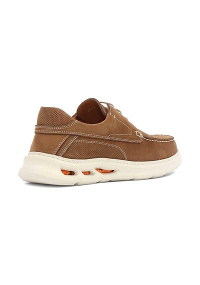 Erkek Taba Bağcıklı Kalın Tabanlı Nubuk Deri Sneaker