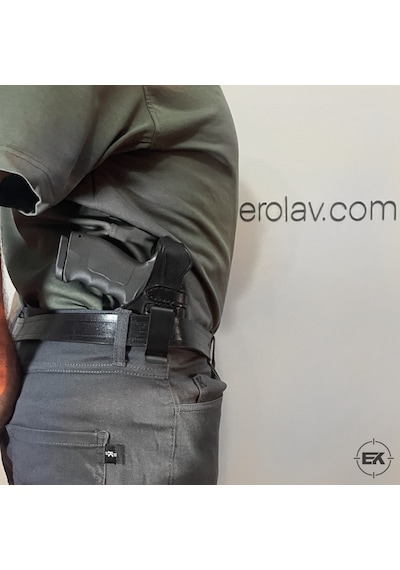 Erolav Sar-9 Ve Tp-9 Uyumlu İç-dış Taşıma Siyah Deri Silah Kılıfı Sarı - Siyah