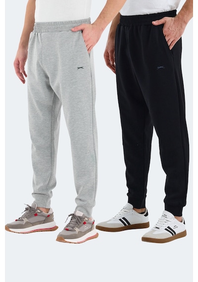 Slazenger Valerıe 2 Li Set Erkek Cepli Siyah - Gri Eşofman Altı Siyah - Gri