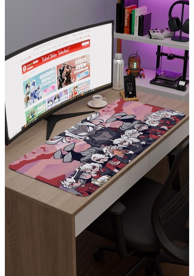 Helltaker Kaymaz Dikişli Kauçuk Oyuncu Mousepad V1 - 90x40 Xxl Gaming Mouse Pad Fare Altlığı