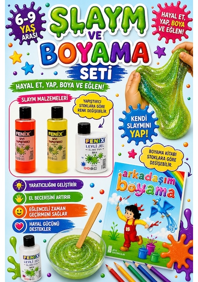 6-9 Yaş Slaym Ve İnce Boyama Seti