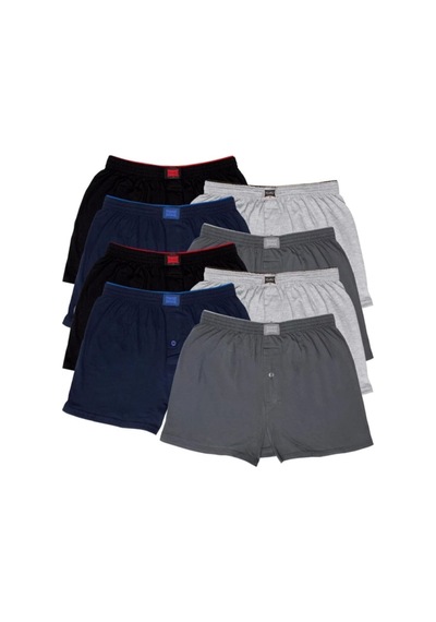 Nacar Store Erkek Siyah Penye Boxer 8'li Çok Renkli