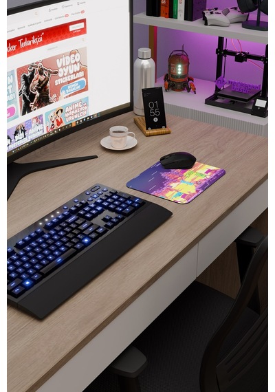 Celeste Kaymaz Dikişli Kauçuk Oyuncu Mousepad V5 - 22x18 Gaming Mouse Pad Fare Altlığı