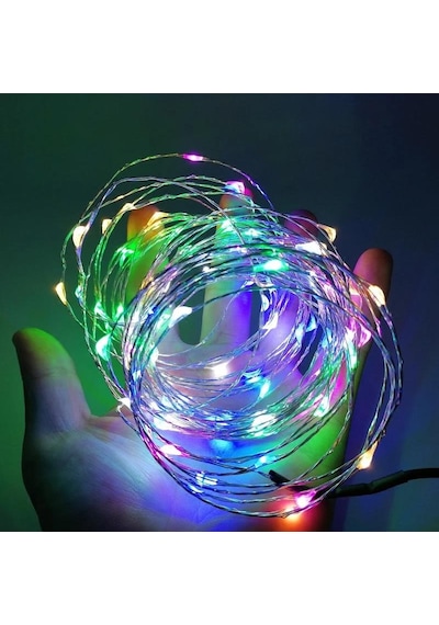 3 Metre Rgb Çok Renkli Led Işıklı Peri Tel Ev Dekoratif Pilli Aydınlatma Organizasyon Süsleme