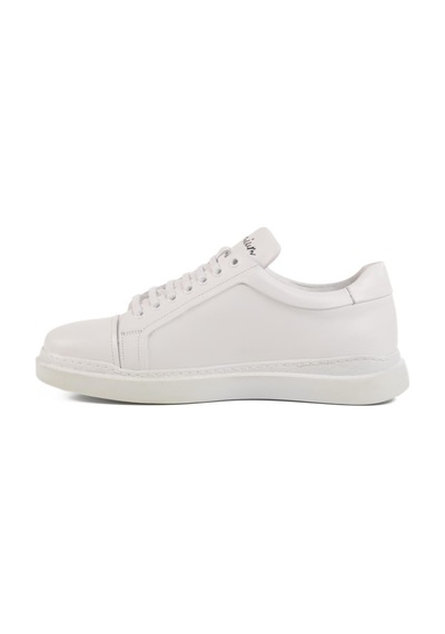 Ayakmod Premium 2040 M Beyaz Hakiki Deri Erkek Sneaker Beyaz