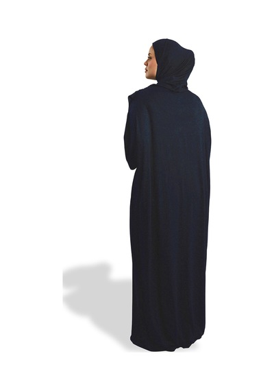 Hürrem Bone Tek Parça Namaz Elbisesi Viskon Düz 2503 02 Lacivert
