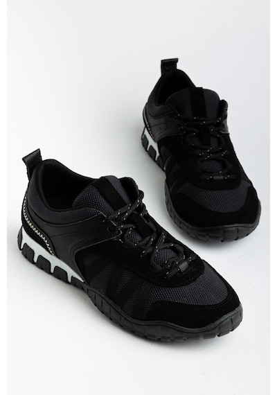 Suins Space Model Hakiki Deri Kadın Spor Ayakkabı Sneaker Siyah