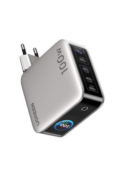 Ugreen Nexode Pro 100w Gan Hızlı Şarj Cihazı, 5 Port 4 Usb-c + Usb-a, Akıllı Dijital Ekranlı, 65620b