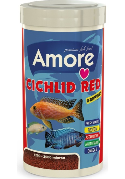 Cichlid Mix 1000ml ve Red Granules 250ml Malawi Balık Yemi