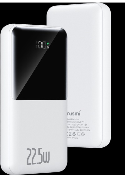 Powerbank Taşınabilir Şarj Cihazı 5w Hızlı Şarj Dijital Ekranlı Beyaz
