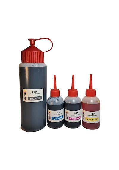 Hp 704 için Uyu MLu Kartuş Dolum Set 500 ML Siyah+3X100 ML Renkli