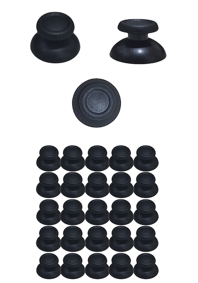 Ps4 Dualshock 4 Uyumlu Siyah Analog Topuz Mantar Başlık - 25 Adet Oyun Kolu Tamir Ve Değişim Seti
