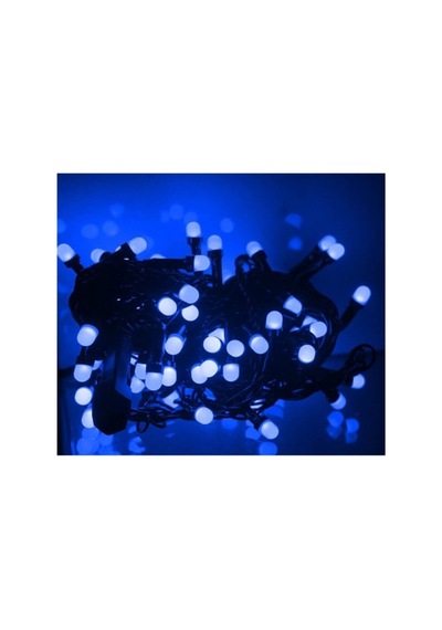 10mt Mavi 100 Led Fişli Noel Parti Yılbaşı Ağaç Dekoratif Aydınlatma Lambası Animasyonlu Süsleme Beyaz