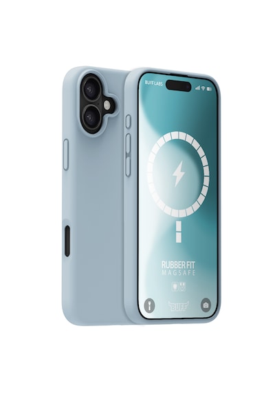 Apple Uyumlu iPhone Buff 16 Magsafe Rubber Fit Silikon Kılıf Light Blue