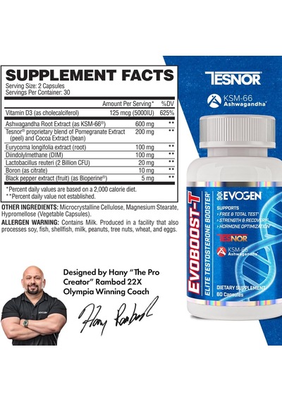Evogen Evoboost-t Testo Booster Optimization Ashwa/gandha Tesnor