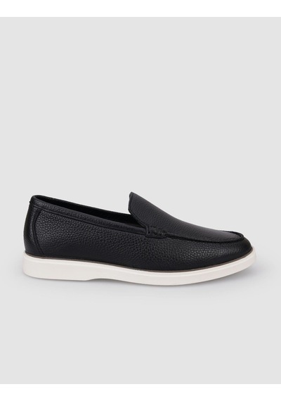 Cabani Villare Hakiki Deri Siyah-beyaz Erkek Loafer 121354-7205