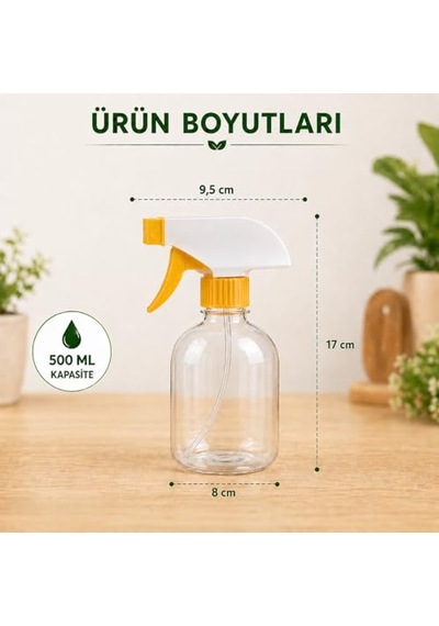 Orret Home Sprey Boş Sprey Şişesi Fısfıs Şişe Berber Spreyi Çiçek Sulama Spreyi Temizlik Sprey Şişesi Çok Amaçlı Kullanım 500 Ml