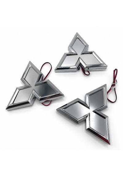 Mitsubishi 3d Işıklı Logo Arma Beyaz 7.6/8.7 Cm Led Logo Arma Mitsubishi Illuminated Vehicle Logo 3dbm