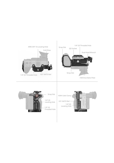 Smallrig 5590 Sony Fx2 İçin Pil Plakalı Gelişmiş Kafes Kiti