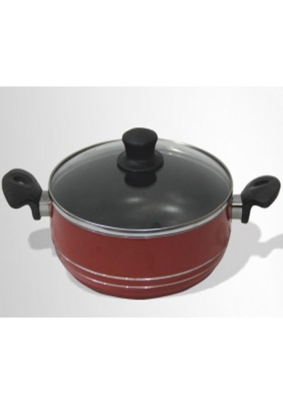 İnce Alüminyum 3 Kat Teflon Kaplı Yanmaz Yapışmaz Tencere 20cm Piyasa Malı Uygun Fiyatlı Non Stick Kırmızı