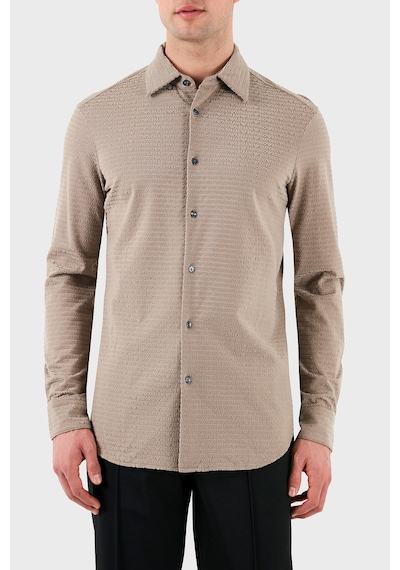 Emporio Armani Erkek Gömlek Em001537 Af10017 F6063 Bej Bej