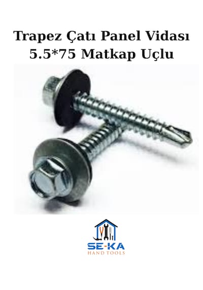 Trapez Çatı Panel Vidası 5.5 75 Matkap Uçlu 300 Adet 5.5 x 75 MM