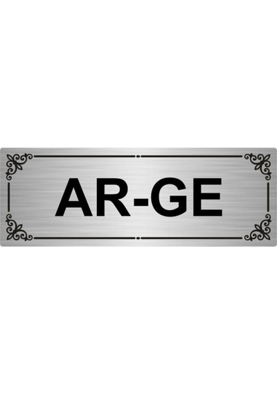 Ar-ge 7x20cm Gümüş Renk Metal Yönlendirme Levhası